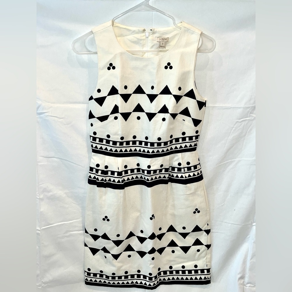 J Crew Dress Size 2 Ivory & Black